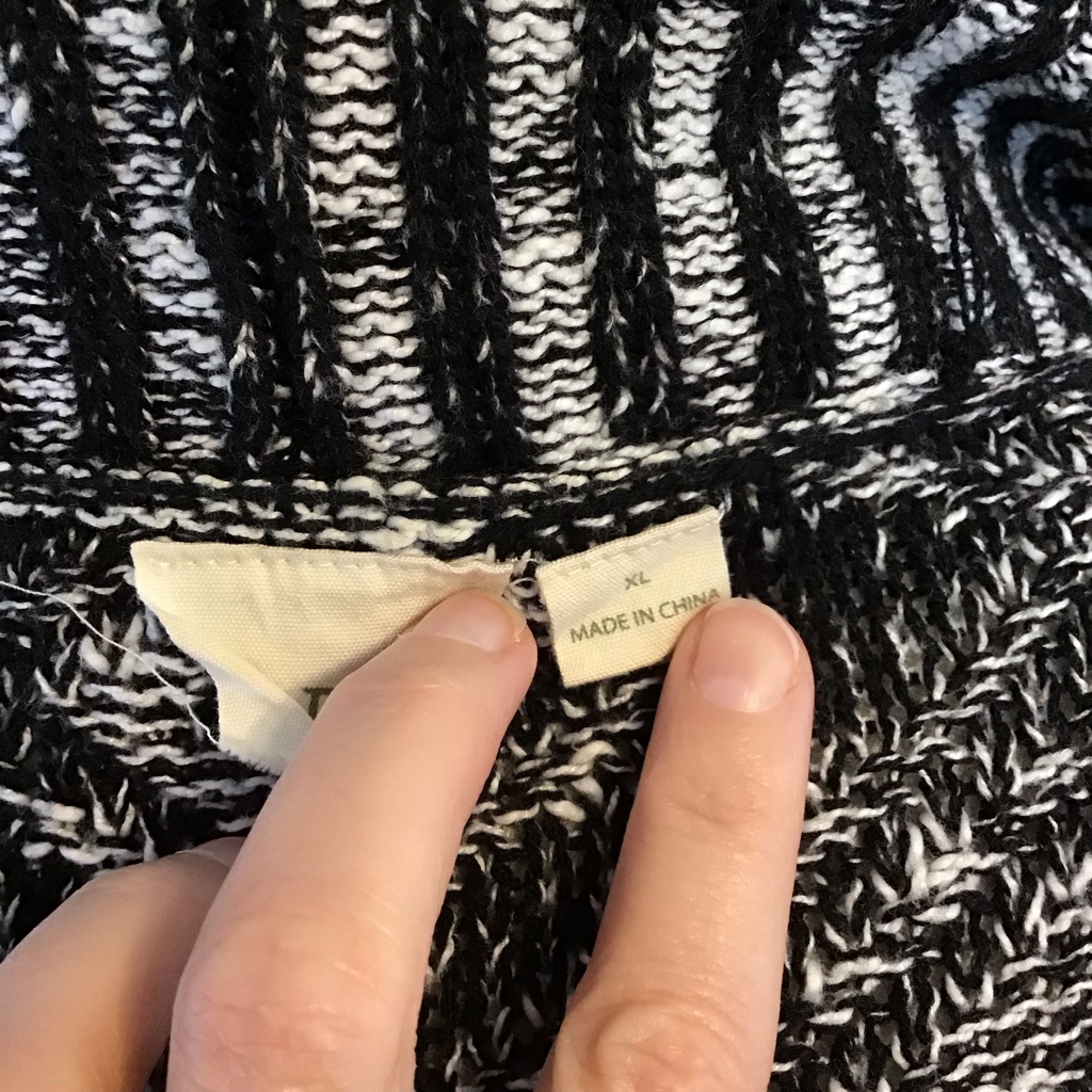 Olive Street Black & White Marled Aztec Shawl Collar Women's Cardigan Sweater Xl — image 6 of 7